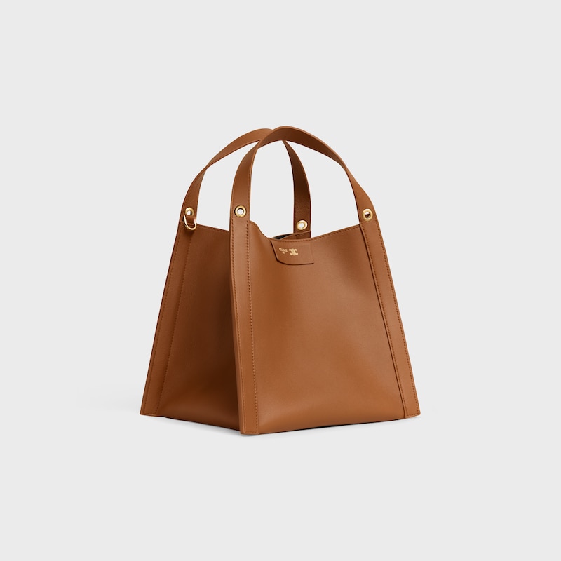SMALL CUBE BAG IN SUPPLE CALFSKIN - SOFT TAN - MORE LINES - 1 | CELINE