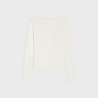 TOP DE MANGAS LARGAS DE PUNTO DE ALGODÓN Y SEDA - Blanco crudo -  - 2 | CELINE