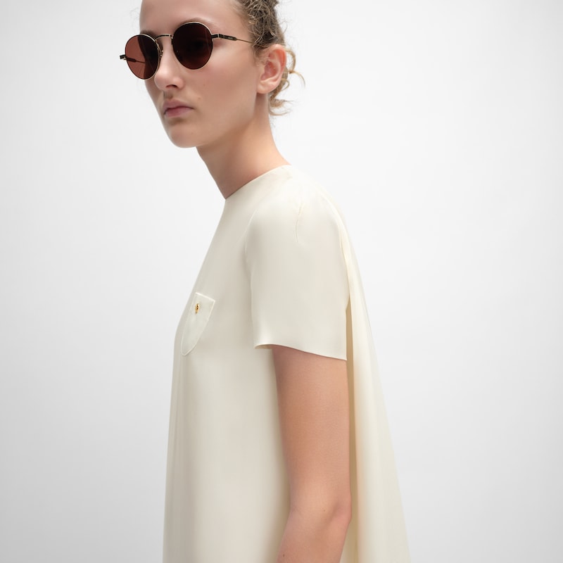 VESTIDO DE ORGANZA DE SEDA - Blanco crudo -  - 1 | CELINE