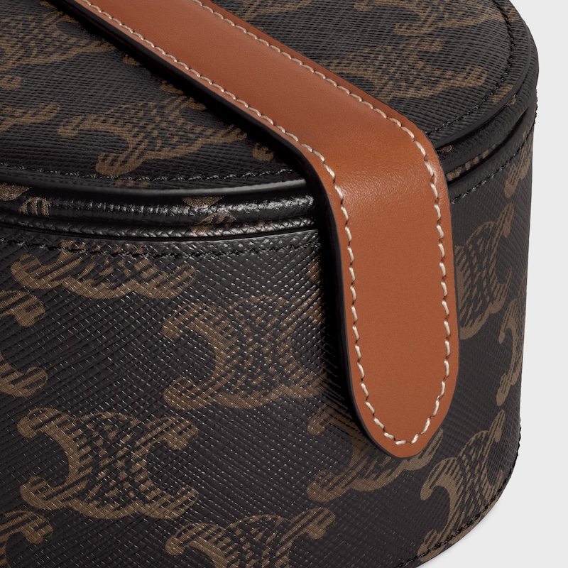 標誌印花牛皮革珠寶盒 - 棕黃色 - 精品甄選 - 1 | CELINE