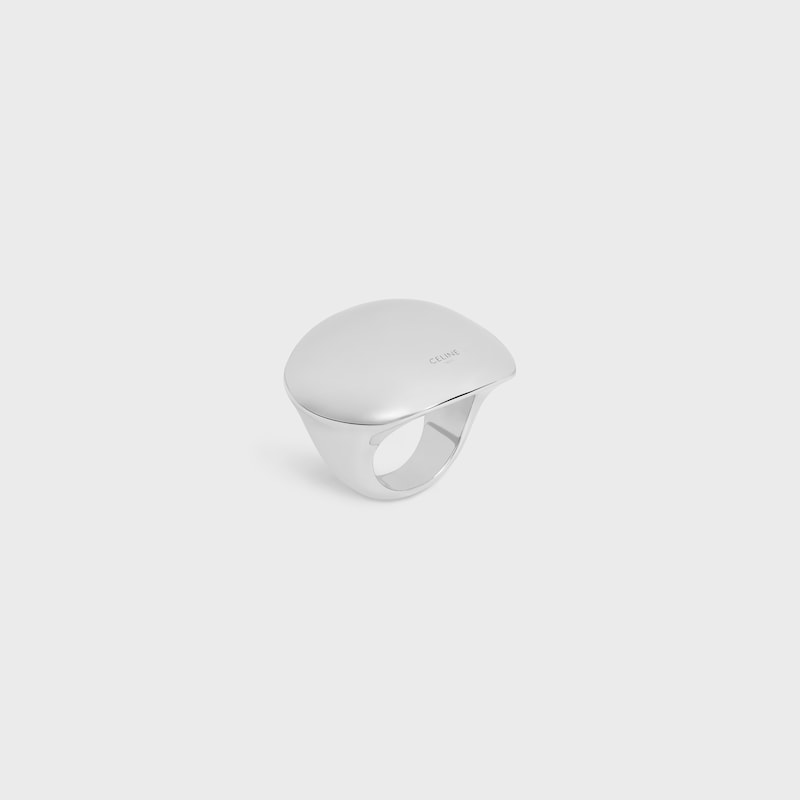 Formes Abstraites Sphere Ring in Brass with Rhodium Finish - SILVER -  - 1 | CELINE