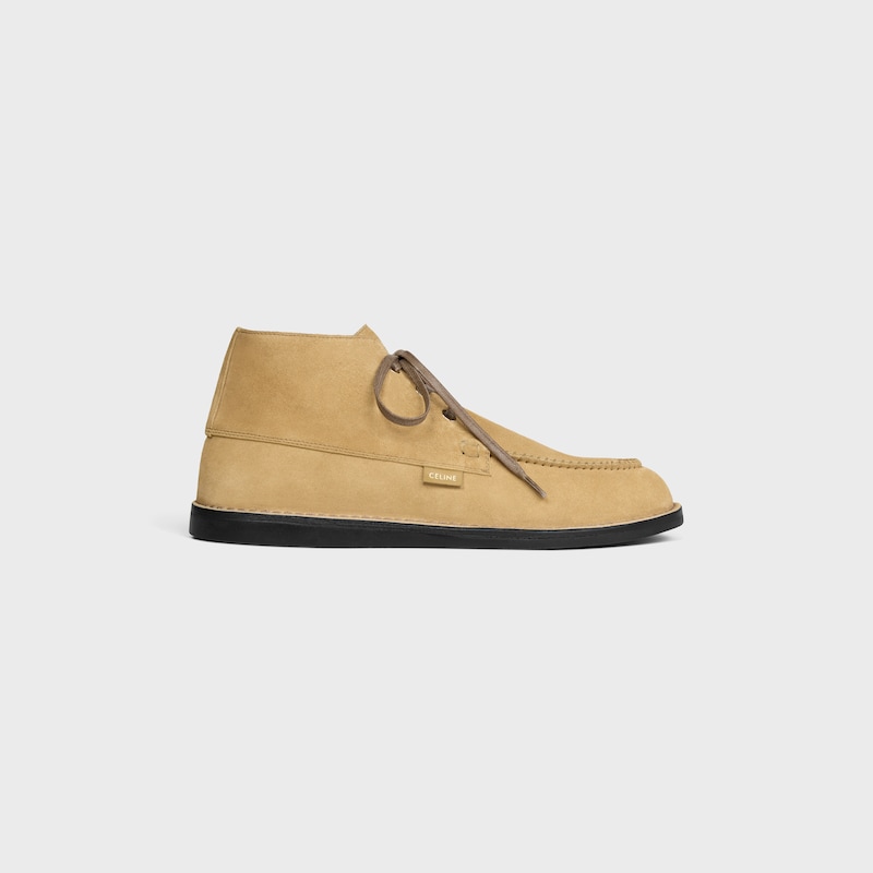 SIROCCO CHUKKA BOOT IN SUEDE CALFSKIN - STONE BEIGE -  - 1 | CELINE