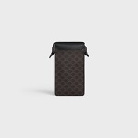 POCHETTE PARA MÓVIL de lona Triomphe y piel de cordero - NEGRO - PEQUEÑOS REGALOS - 2 | CELINE