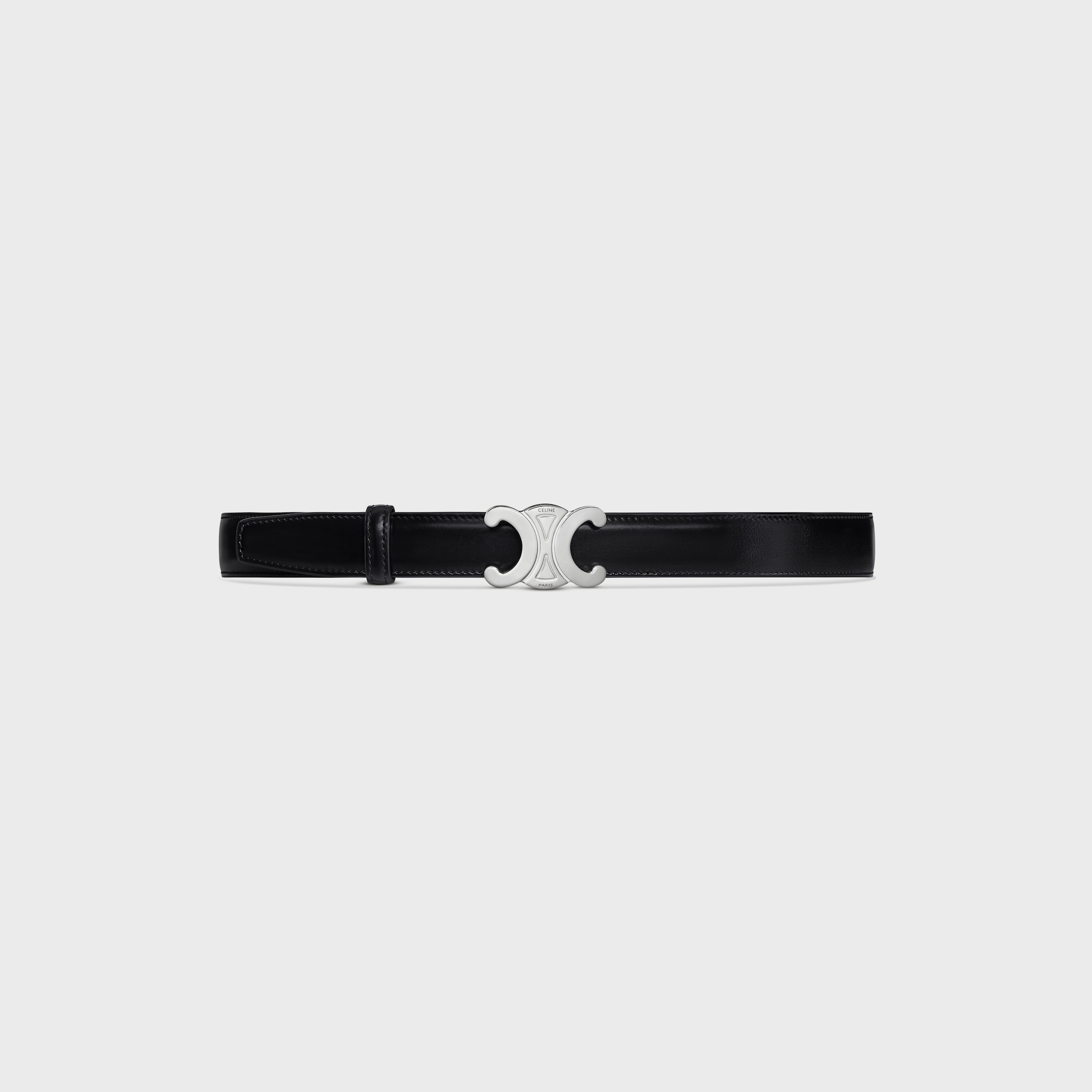 TRIOMPHE BUCKLE & REVERSIBLE STRAP 25MM - BLACK / TAN | CELINE