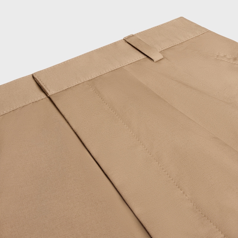 SHORTS CARGO MONTAUK IN COTONE E LINO - BEIGE SCURO -  - 1 | CELINE