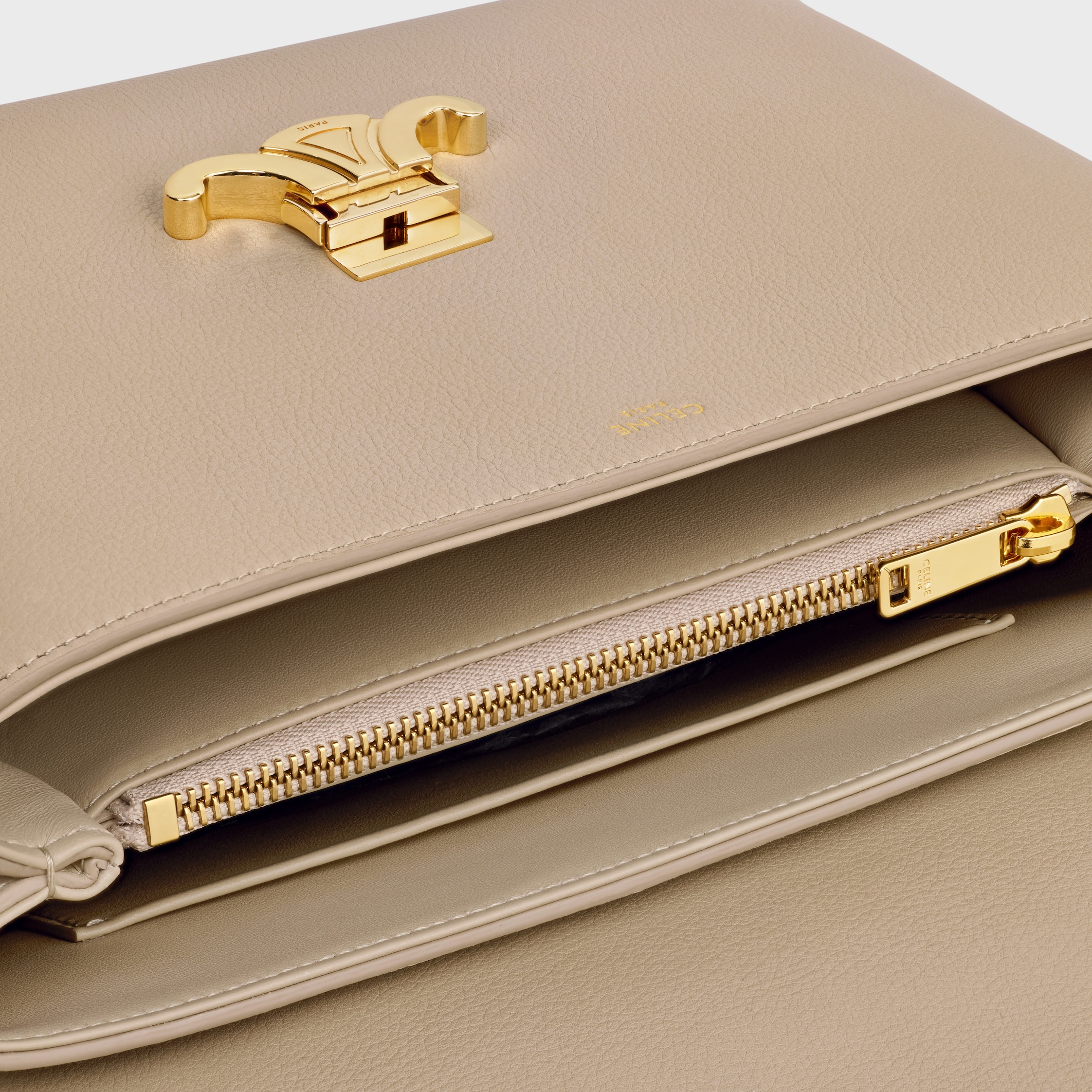 MEDIUM NINO BAG IN SUPPLE GRAINED CALFSKIN - CAPPUCCINO | CELINE