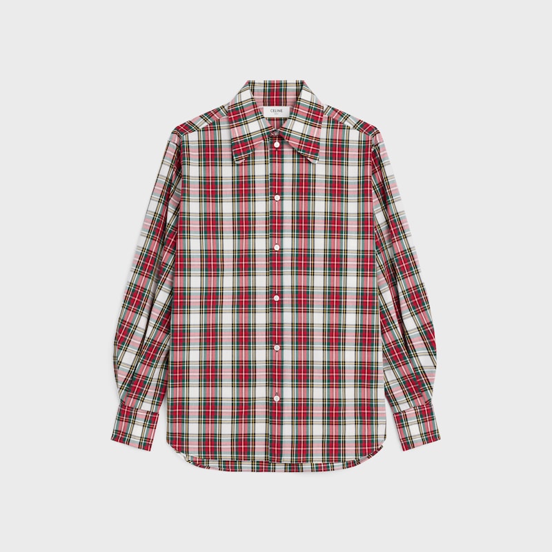 shirt IN tartan cotton - WHITE/RED/GREEN -  - 1 | CELINE