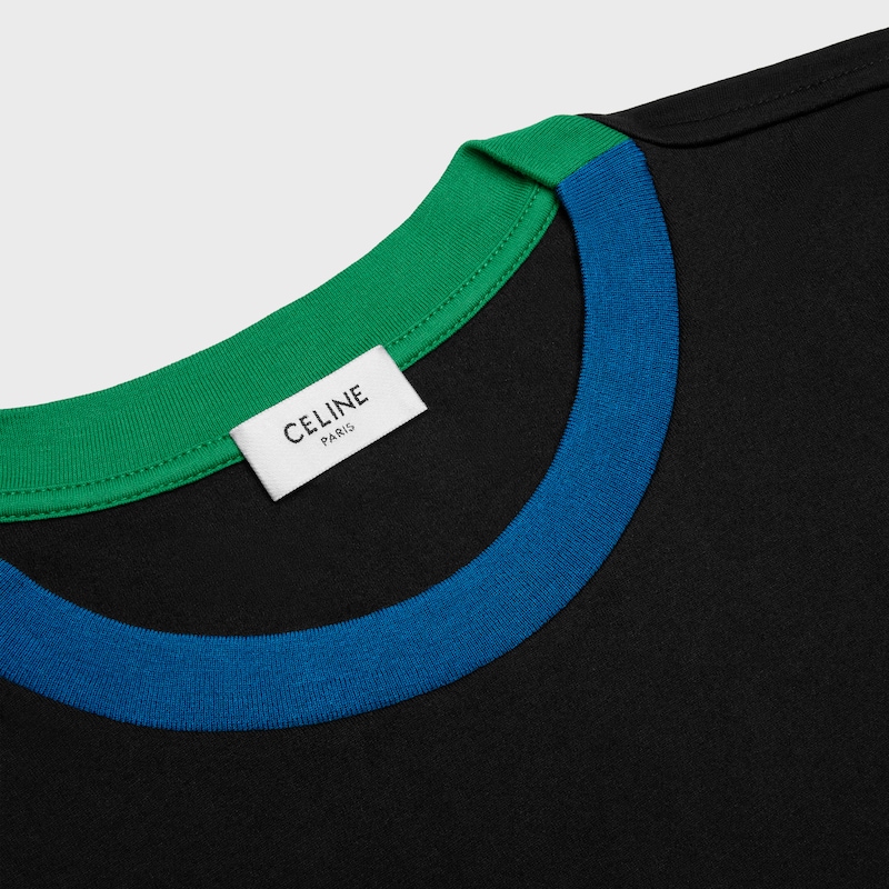long sleeved t-shirt IN cotton jersey - BLACK / MULTICOLOR -  - 1 | CELINE