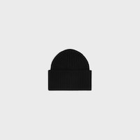 triomphe beanie IN SEAMLESS CASHMERE - BLACK -  - 2 | CELINE