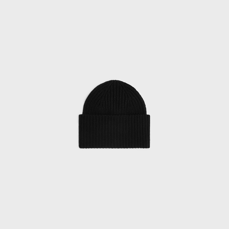 triomphe beanie IN SEAMLESS CASHMERE - BLACK -  - 1 | CELINE
