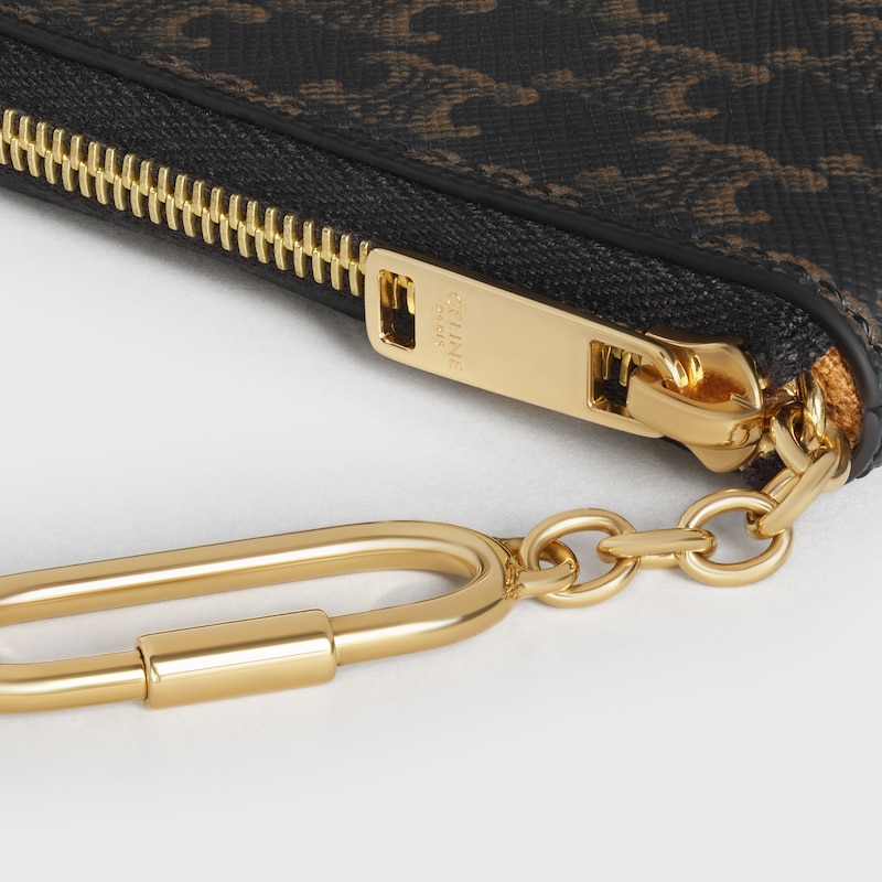 Portamonete in tela Triomphe con stampa Celine - Schwarz - TRIOMPHE CANVAS COLLECTION - 1 | CELINE