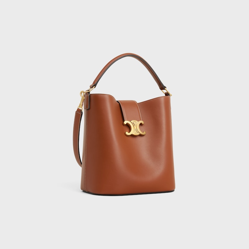MEDIUM BUCKET LOUISE IN SMOOTH CALFSKIN - TAN - MORE LINES - 1 | CELINE