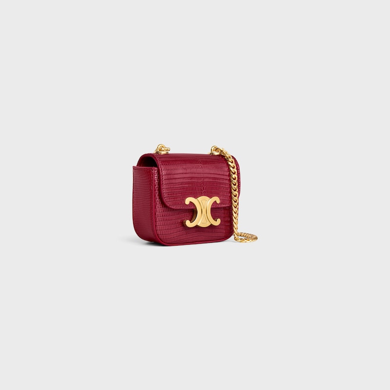 MINI CHAIN CLAUDE in LIZARD - CARMIN - MORE LINES - 1 | CELINE