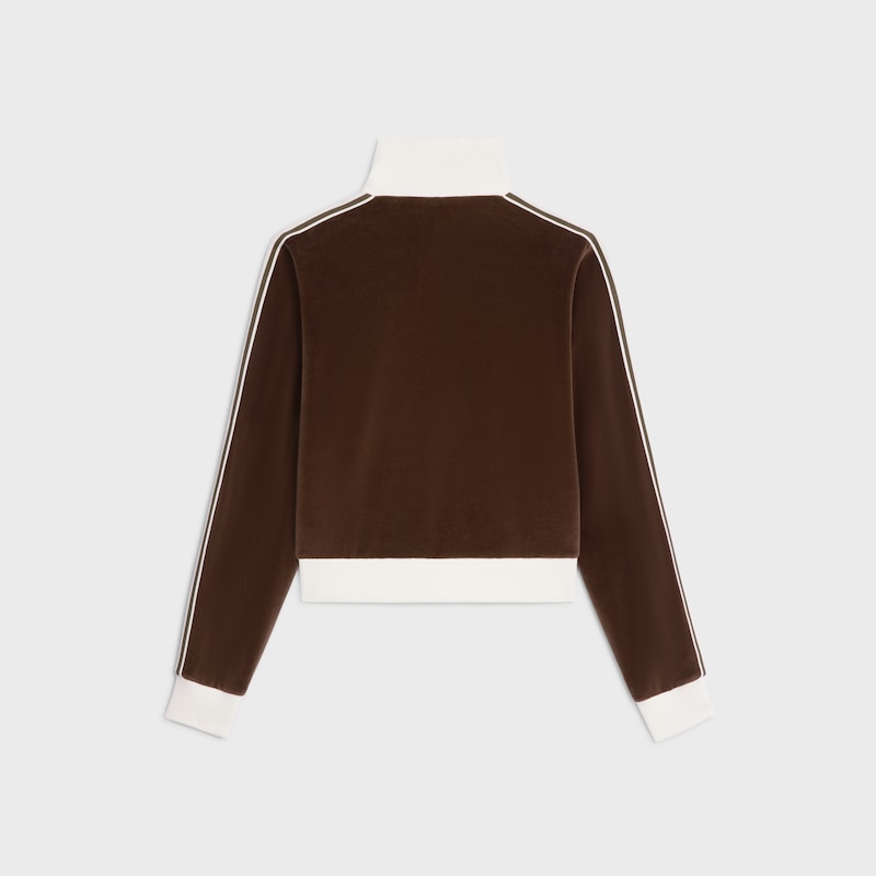 CHAQUETA DE CH&Aacute;NDAL DE PUNTO ATERCIOPELADO - CHOCOLATE&nbsp;/&nbsp;CRUDO -  - 1 | CELINE