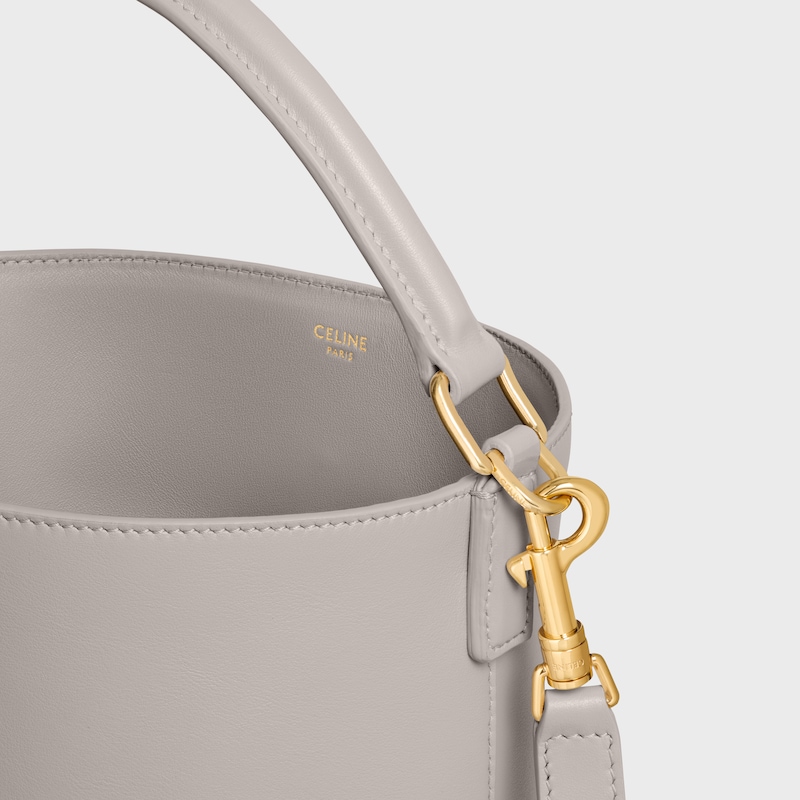 SMALL BUCKET LOUISE IN SMOOTH CALFSKIN - SOFT GREY - CROSS-BODY BAGS - 1 | CELINE