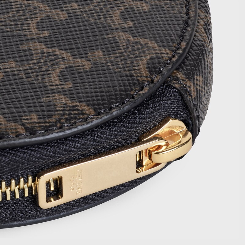 標誌印花零錢包 - 黝黑色 - TRIOMPHE CANVAS標誌印花 - 1 | CELINE