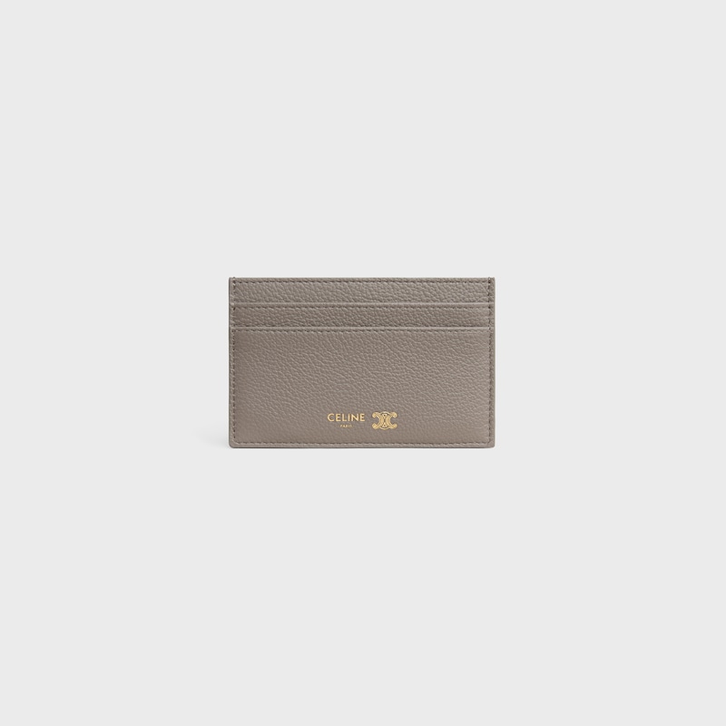 MEDIUM CARD HOLDER  IN GRAINED SUPPLE CALFSKIN - PEBBLE / LIGHT BLUE - COIN AND CARD HOLDERS - 1 | CELINE