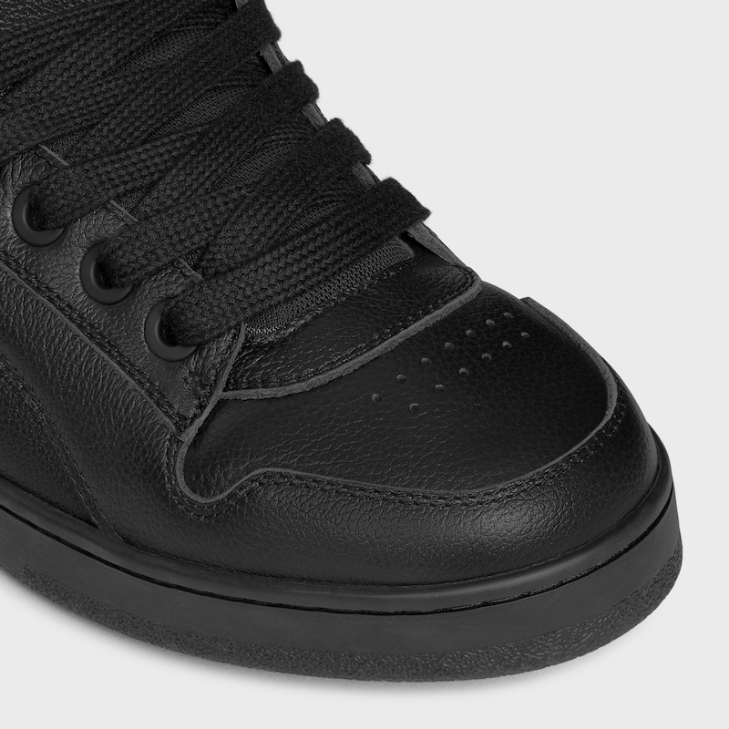 SNEAKER BAJA DE CORDONES HUNTINGTON CELINE DE PIEL GRANULADA Y MALLA - NEGRO -  - 1 | CELINE