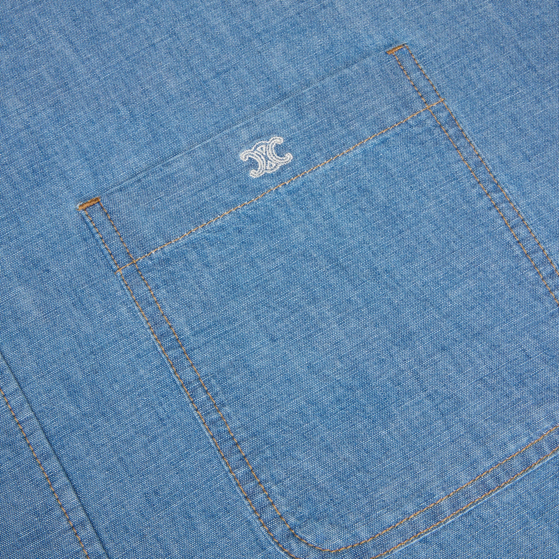 overshirt IN cotton denim - STONE BIO WASH | CELINE