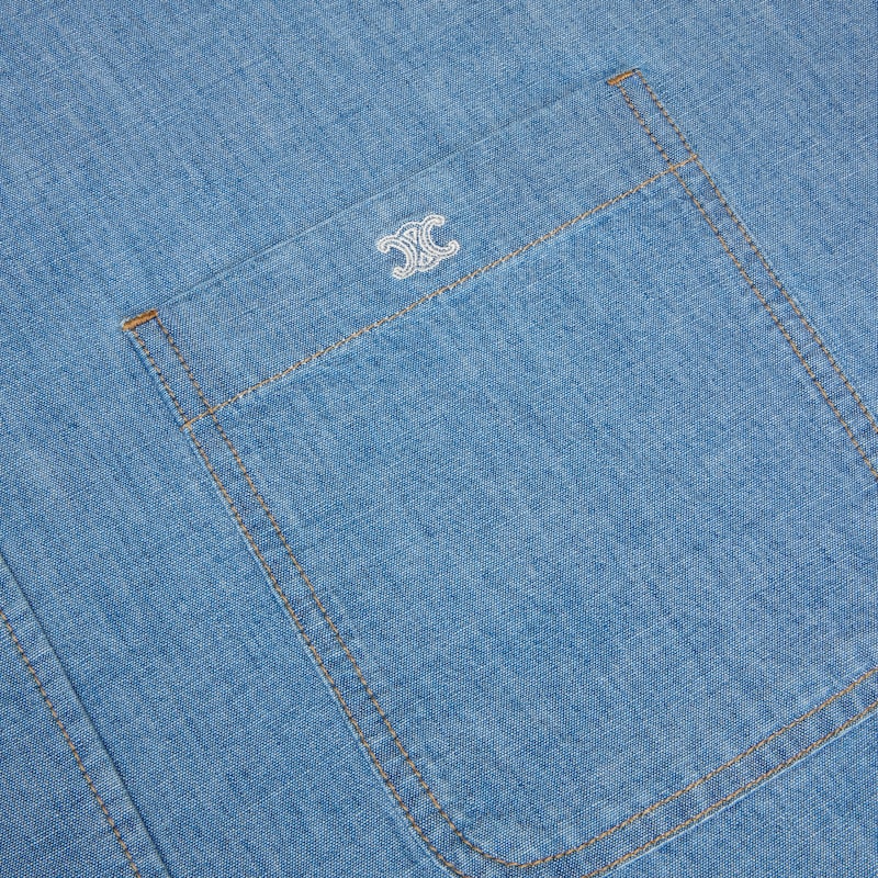 overshirt IN cotton denim - STONE BIO WASH -  - 1 | CELINE