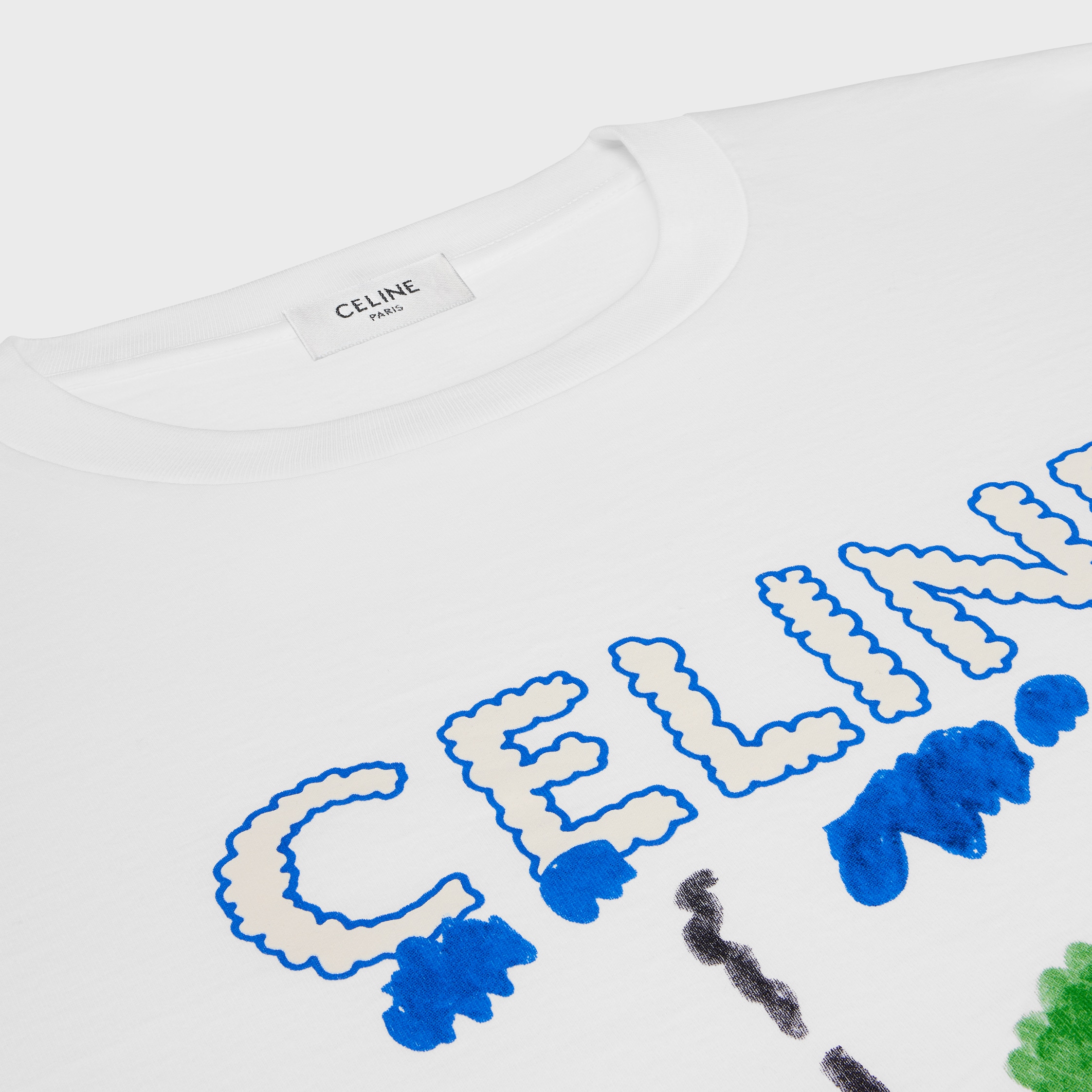 直営店買付☆☆【CELINE】T SHIRT LOOSE JERSEY COTTON TIE DYE CELINE Studded Logo Tie Dye Loose T-shirt Cotton Multicolor