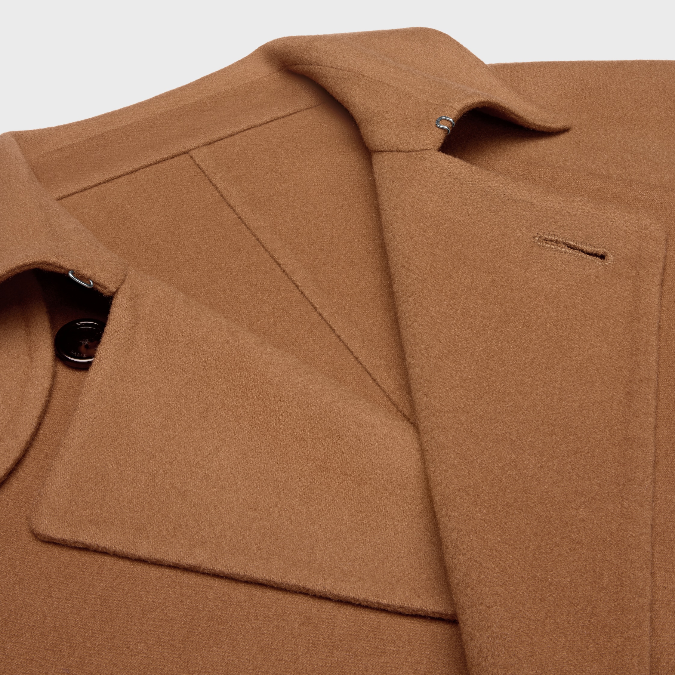 wrapped coat IN double-face wool cashmere - HAVANE | CELINE