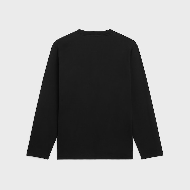 triomphe long-sleeved t-shirt IN cotton jersey - BLACK / WHITE -  - 1 | CELINE