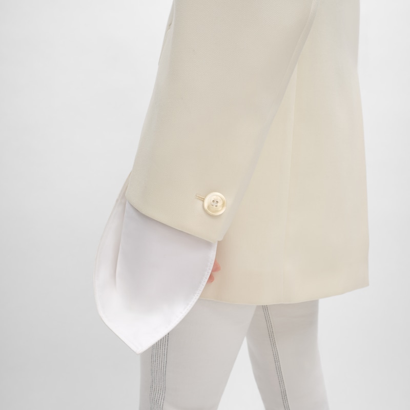 colonne jacket IN diagonal wool - OFF WHITE -  - 1 | CELINE