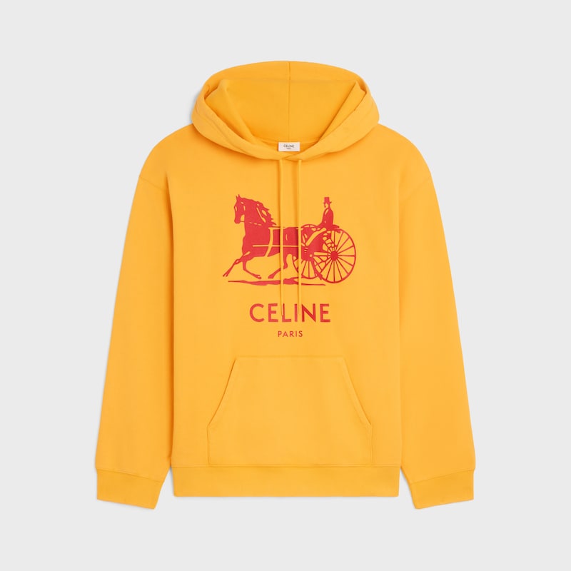 hoodie IN cotton fleece - JAUNE TOURNESOL / RED -  - 1 | CELINE
