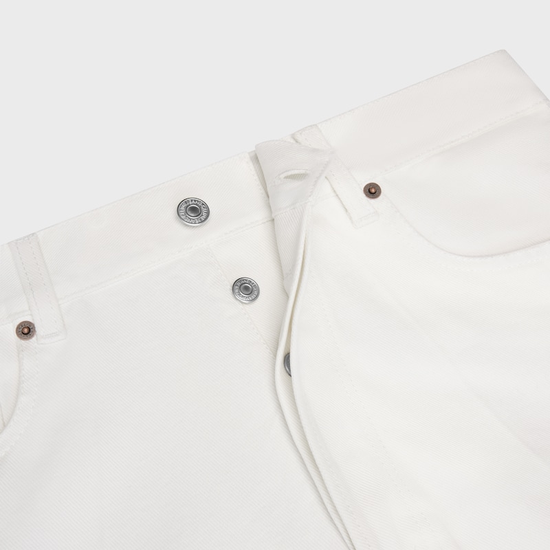 BOYFRIEND JEANS 001 IN heavy cotton twill - WHITE HEAVY STONE WASH -  - 1 | CELINE