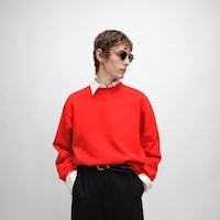 sweatshirt IN cotton fleece - Red cyclist/ bleu denim -  - 2 | CELINE