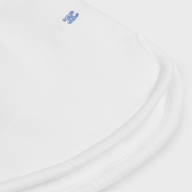 mini shorts IN cotton fleece - OPTIC WHITE / BLEU KLEIN -  - 1 | CELINE