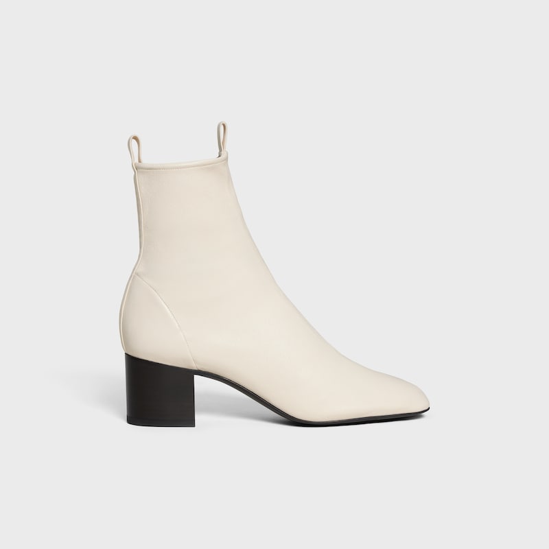 CHERI - ZIPPED BOOT IN Stretch Lambskin - IVORY -  - 1 | CELINE