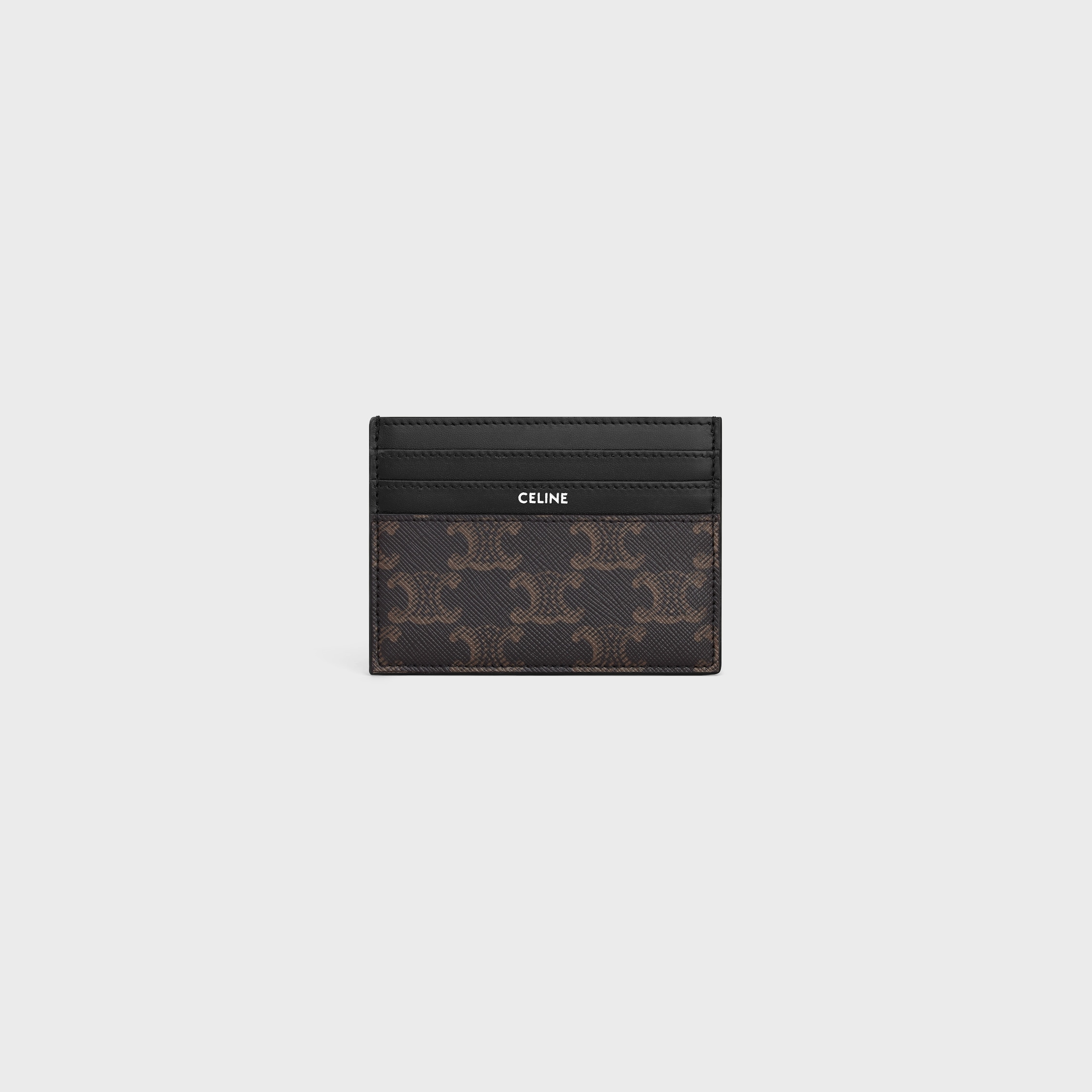 LARGE CARD HOLDER IN TRIOMPHE CANVAS AND CALFSKIN - BLACK