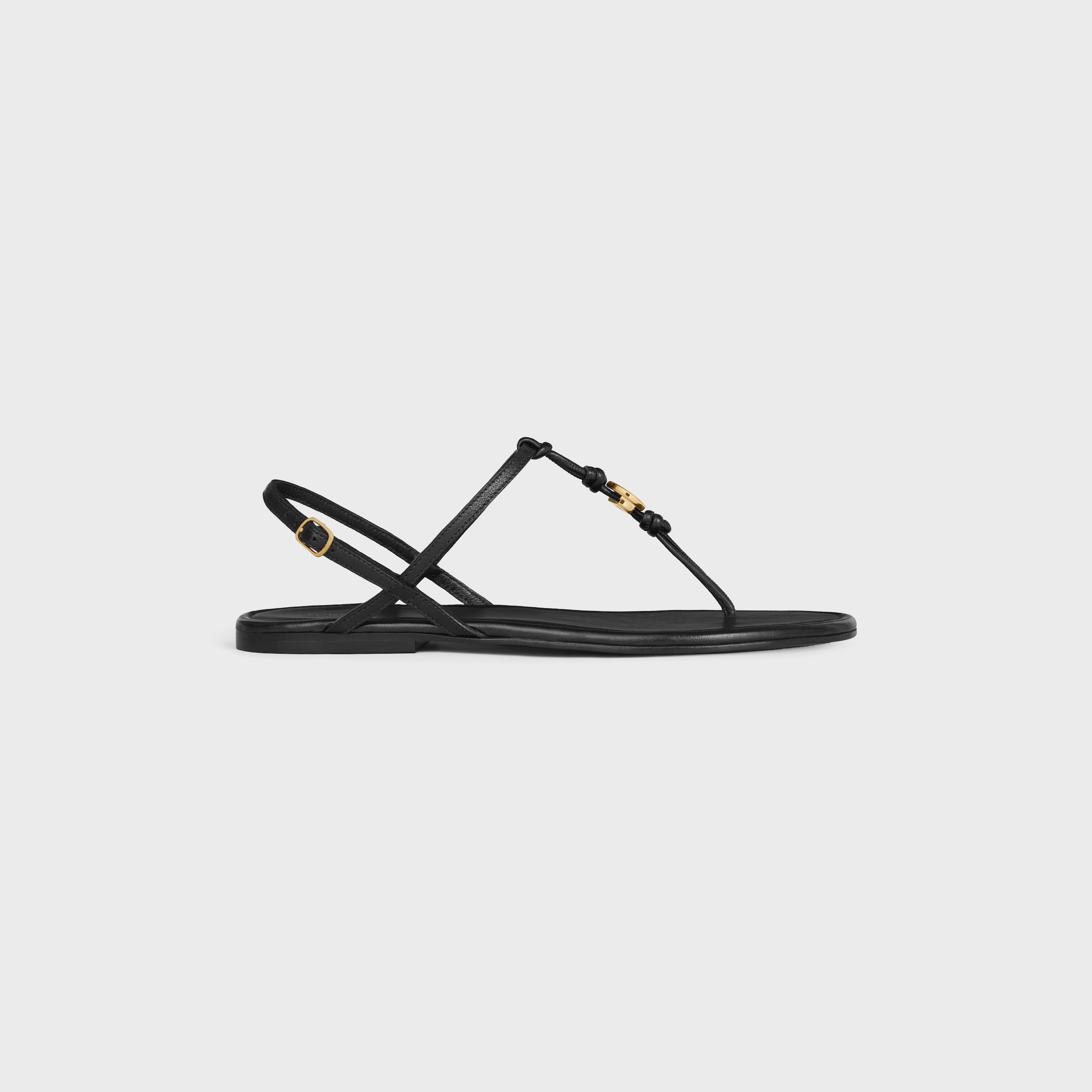 PENNY SANDAL IN SUPPLE CALFSKIN - BLACK | CELINE