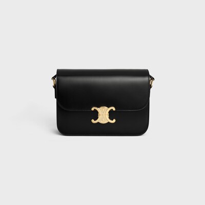CLASSIQUE TRIOMPHE BAG IN shiny calfskin - BLACK - HAND-PICKED GIFTS - 4 | CELINE