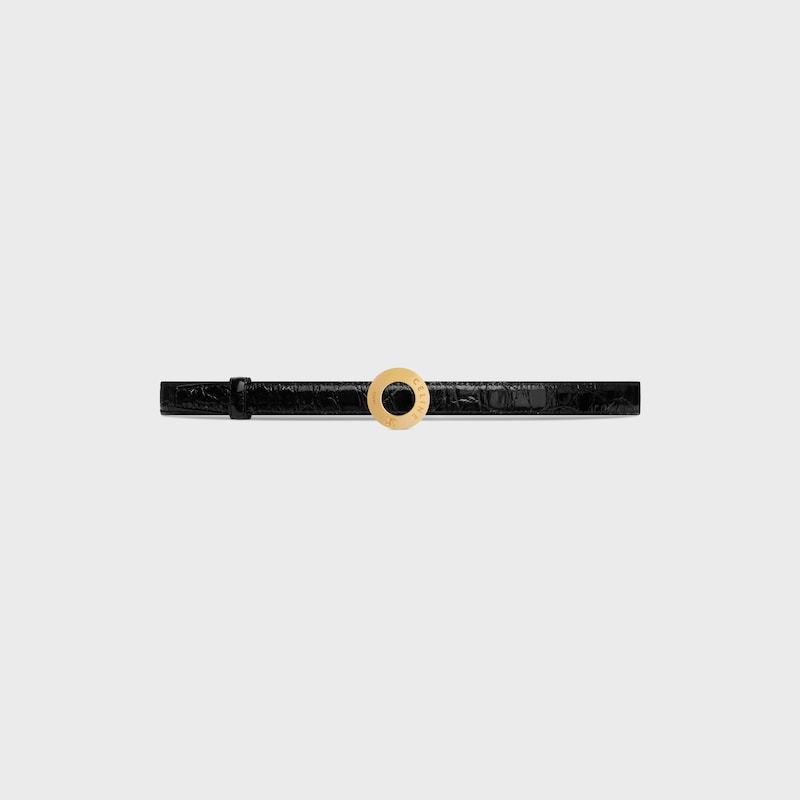 Lani&egrave;re de ceinture r&eacute;versible 18MM Taurillon et Veau fa&ccedil;on crocodile -  -  - 1 | CELINE