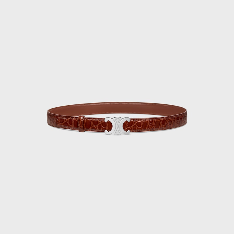 lani&egrave;re de ceinture r&eacute;versible 25MM Taurillon et Veau fa&ccedil;on crocodile -  -  - 1 | CELINE