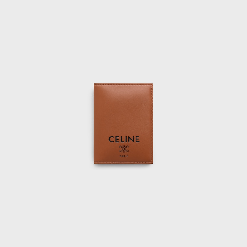 PASSPORT COVER TAKEAWAY IN SMOOTH LAMBSKIN - TAN / BLACK - GIFTS FOR HIM - 1 | CELINE