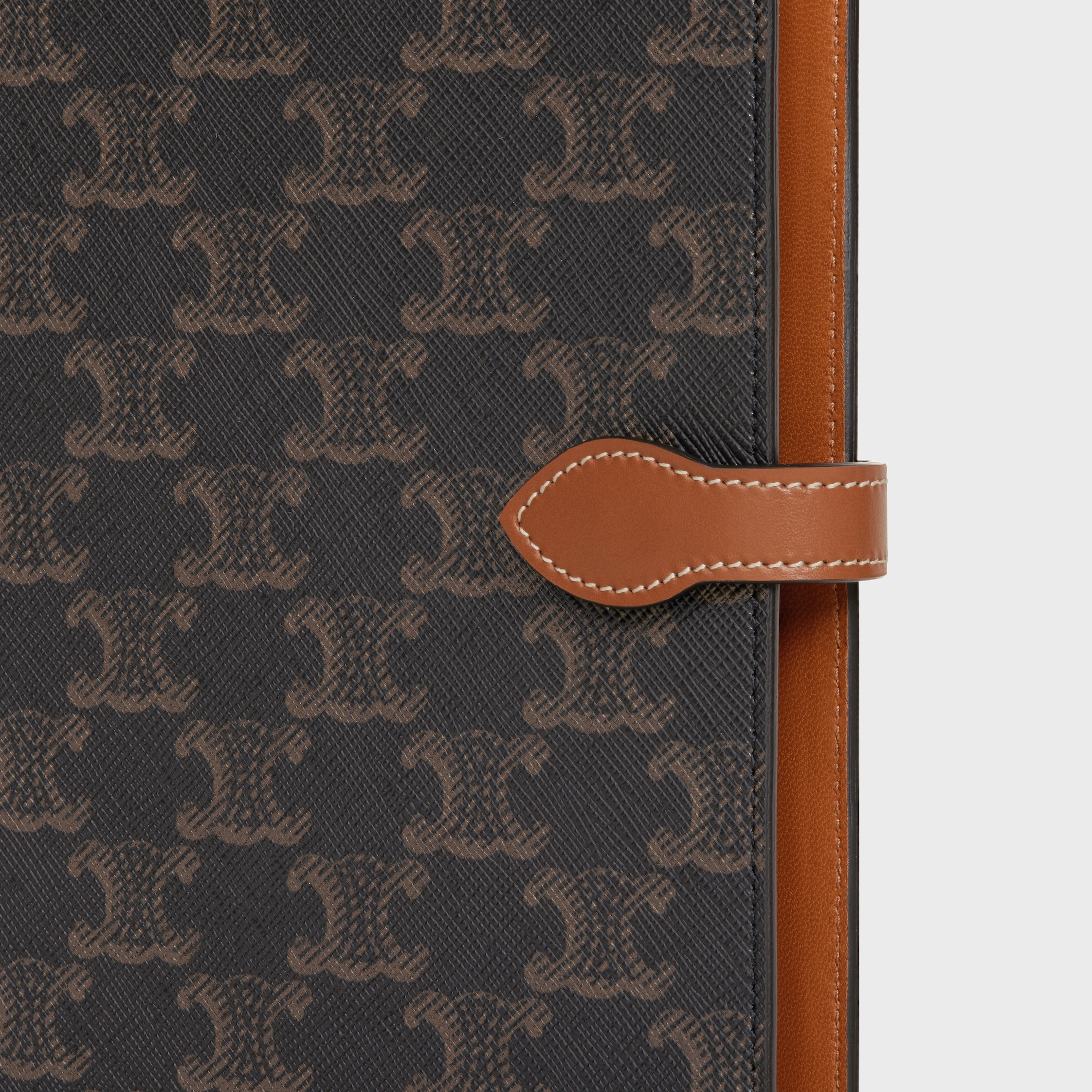 MEDIUM NOTEBOOK COVER IN TRIOMPHE CANVAS AND CALFSKIN - TAN | CELINE