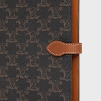MEDIUM NOTEBOOK COVER IN TRIOMPHE CANVAS AND CALFSKIN - TAN - SMALL GIFTS - 1 | CELINE