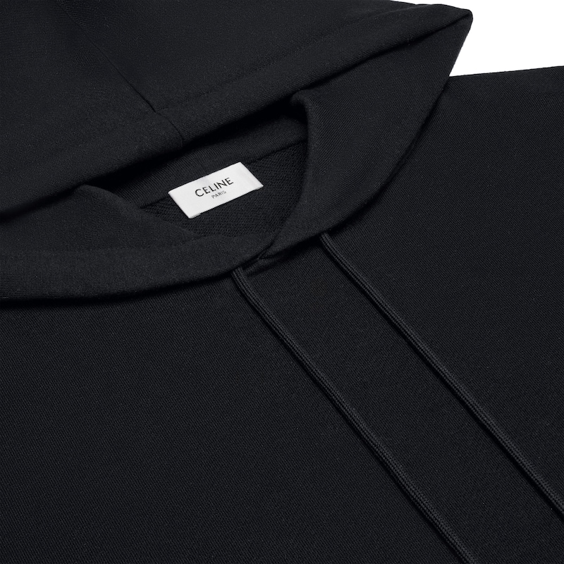 triomphe loose hoodie IN cashmere  cotton - BLACK / WHITE -  - 1 | CELINE