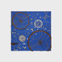 ผ้าผืนสี่เหลี่ยมผ้าไหมทวิลล์ - สีน้ำเงินกรมท่า / สีดำ -  - 1 | CELINE