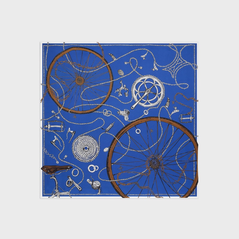 印花桑蠶絲斜紋布 - 海軍藍/黑色 -  - 1 | CELINE