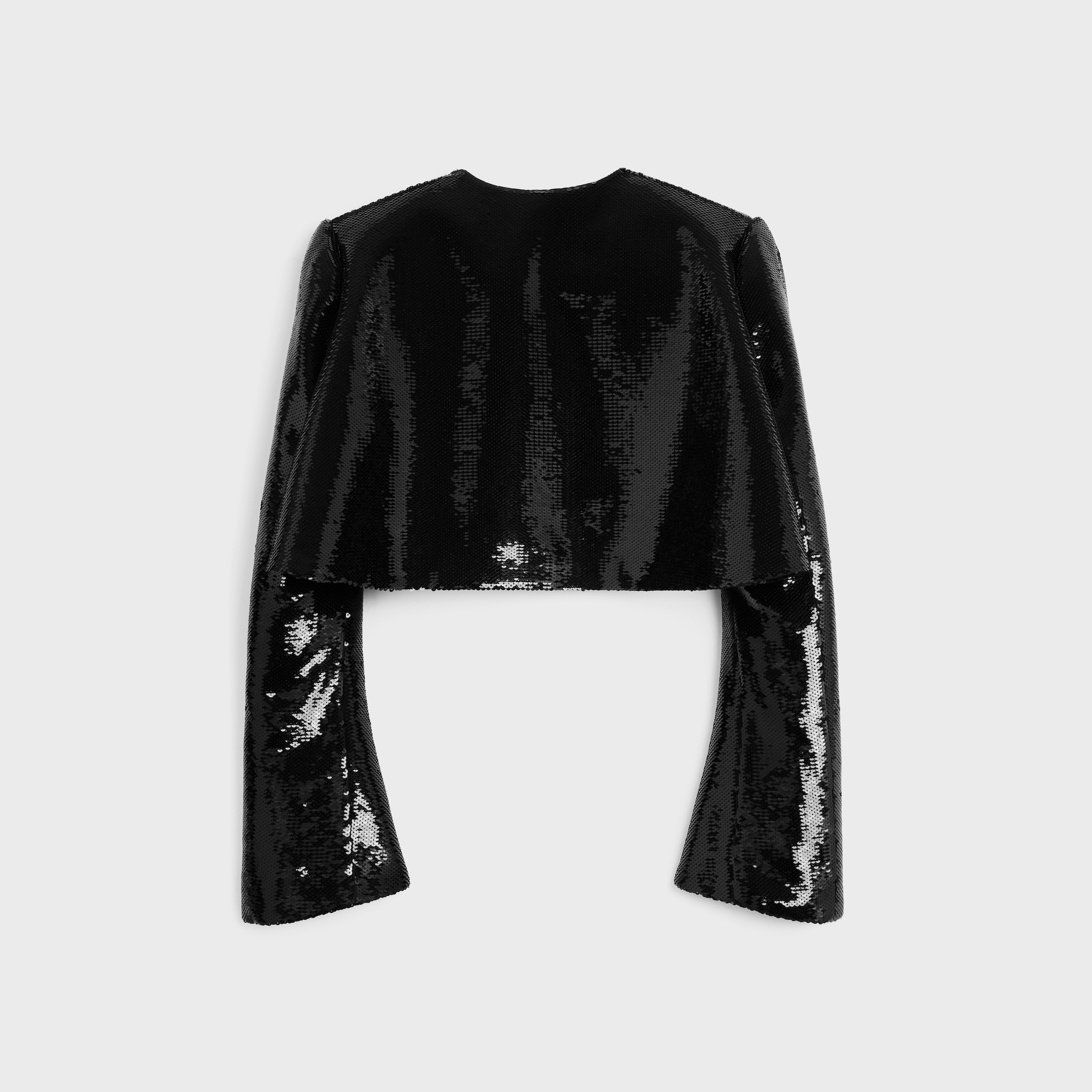 Jaqueta bolero bordada em gabardine de lã - PRETO | CELINE