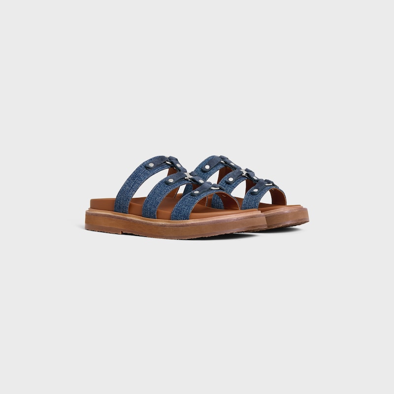 CELINE - TIPPI SLIDE IN Denim and Suede Calfskin - BLUE -  - 1 | CELINE