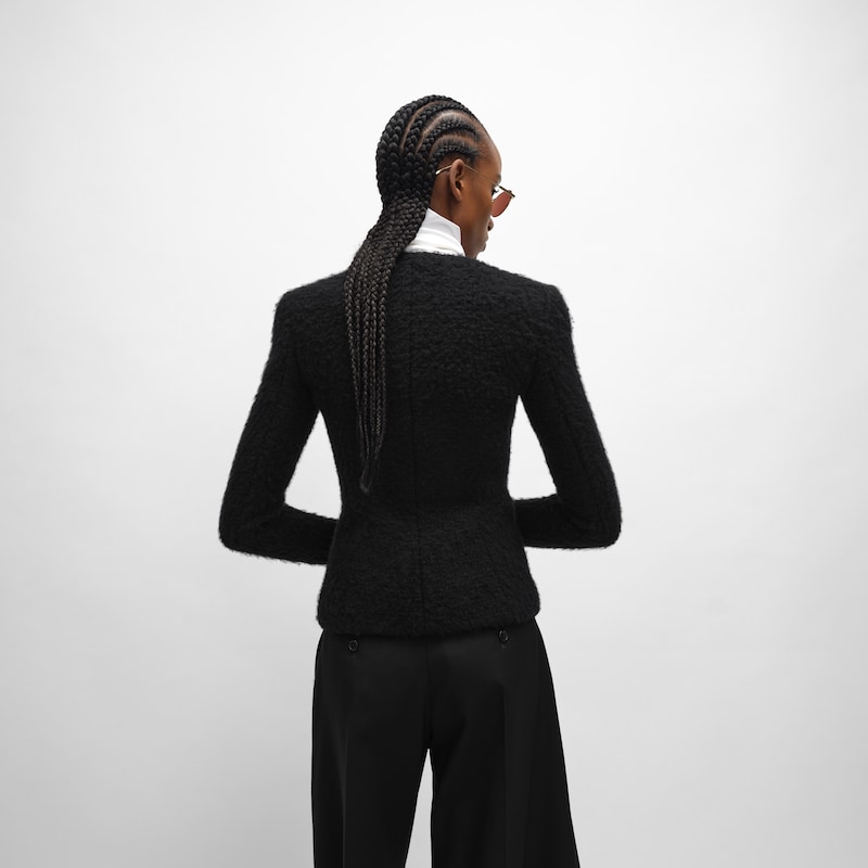 jacket IN cashmere and wool natt&eacute; - BLACK -  - 1 | CELINE