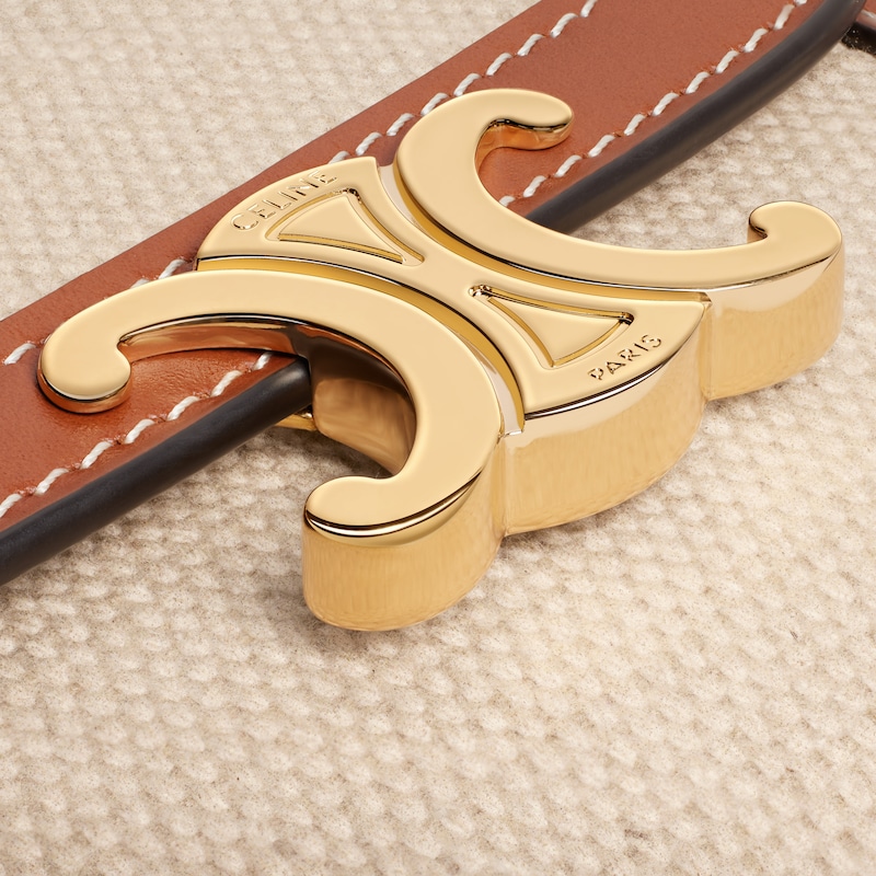 TRIOMPHE小号翻盖钱包 - 天然色/棕黄色 - 錢包 - 1 | CELINE