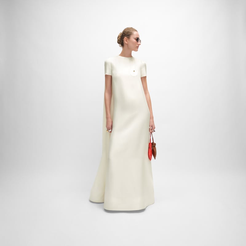 VESTIDO DE ORGANZA DE SEDA - Blanco crudo -  - 1 | CELINE