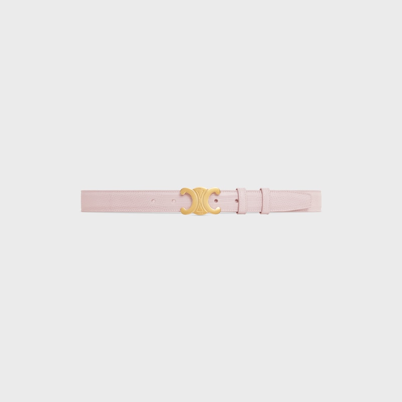 Triomphe Belt 25MM IN Lizard - PASTEL PINK -  - 1 | CELINE